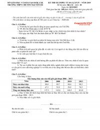 Đề thi OLYMPIC TT 10-3 lần IV m&ocirc;n Địa l&iacute; khối 10 Trường THPT CHUY&Ecirc;N Nguyễn Du tỉnh Đắk Lắk năm 2019