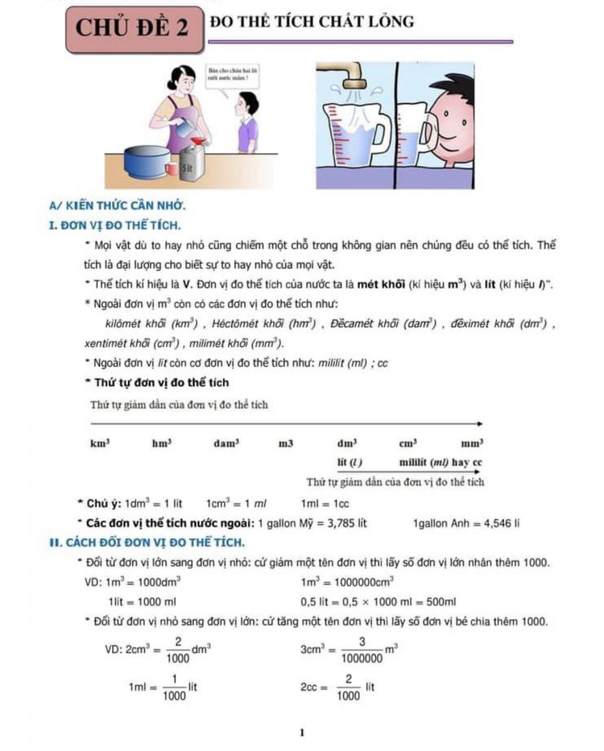 VẬT L&Iacute; 6:CHỦ ĐỀ ĐO THỂ T&Iacute;CH CHẤT LỎNG