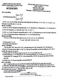 Đề thi HSG cấp quận môn Toán 9 năm 2024-2025 - Quận Hai Bà Trưng