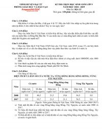 Đề thi chọn HSG lớp 9 m&ocirc;n Địa L&iacute; tỉnh Th&aacute;i Nguy&ecirc;n năm 2018