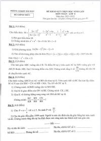 Đề khảo sát chọn HSG môn Toán lớp 8 huyện Hải Hậu, tỉnh Nam Định năm 2022