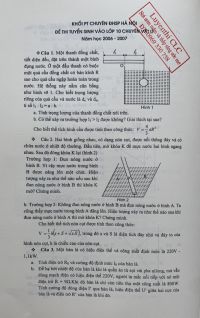 Đề thi tuyển sinh vào lớp 10 Chuyên và đáp án môn Vật Lí Trường CHUYÊN ĐHSP Hà Nội năm 2007