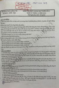 Đề kiểm tra chất lượng đội tuyển lần 4 môn Hóa học Trường THCS Giảng Võ năm 2014