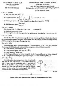 Đề thi tuyển sinh vào lớp 10 THPT môn Toán tỉnh Quảng Ninh năm 2022