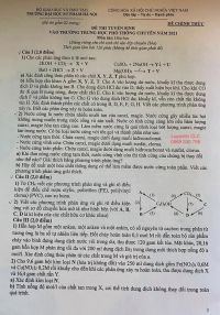 Đề thi tuyển sinh vào Trường THPT CHUYÊN môn Hóa Học Trường Đại học Sư phạm Hà Nội năm 2021