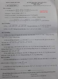 Đề thi chọn HSG lớp 9 môn Toán tại Mê Linh năm 2020