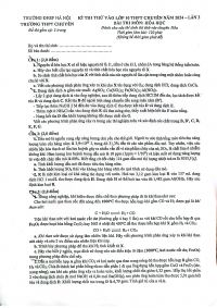 Đề thi thử vào lớp 10 môn Hóa THPT chuyên ĐHSP Hà Nội năm 2024 lần III