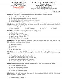 Đề thi thử tốt nghiệp THPT lần 1 m&ocirc;n Địa L&iacute; Trường THPT CHUY&Ecirc;N L&ecirc; Q&uacute;y Đ&ocirc;n, Điện Bi&ecirc;n năm 2020