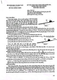 Đề thi chọn HSG quốc gia THPT môn Vật Lí ngày 5/1/2024