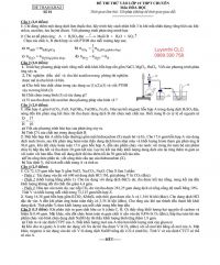 Đề thi thử v&agrave;o lớp 10 THPT CHUY&Ecirc;N m&ocirc;n H&oacute;a Học &ndash; Đề tham thảo số 1
