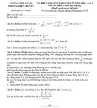 Đề thi thử vào lớp 10 THPT CHUYÊN môn Toán Trường THPT CHUYÊN Đại học Sư phạm Hà Nội - lần 1 năm 2023