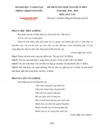 Đề thi tuyển sinh v&agrave;o lớp 10 THPT m&ocirc;n Ngữ Văn tỉnh Tuy&ecirc;n Quang năm 2018