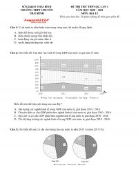 Đề thi thử THPT Quốc Gia lần 1 môn Địa Lí Trường THPT CHUYÊN Thái Bình năm 2021