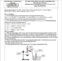 Đề thi tuyển sinh vào lớp 10 và đáp án môn Hóa Học (Chuyên) tỉnh Gia Lai năm 2022