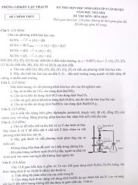 Đề thi chọn HSG môn Hóa Học lớp 9 huyện Lập Thạch tỉnh Vĩnh Phúc năm 2023