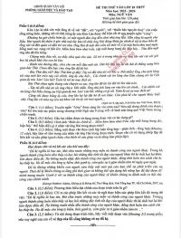 Đề thi thử vào lớp 10 THPT môn Ngữ Văn quận Tây Hồ, Hà Nội năm 2023