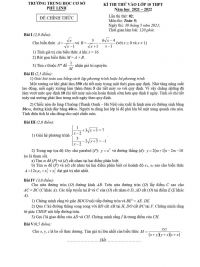 Đề thi thử vào lớp 10 THPT và đáp án môn Toán lớp 9 Trường THCS Phù Linh năm 2021
