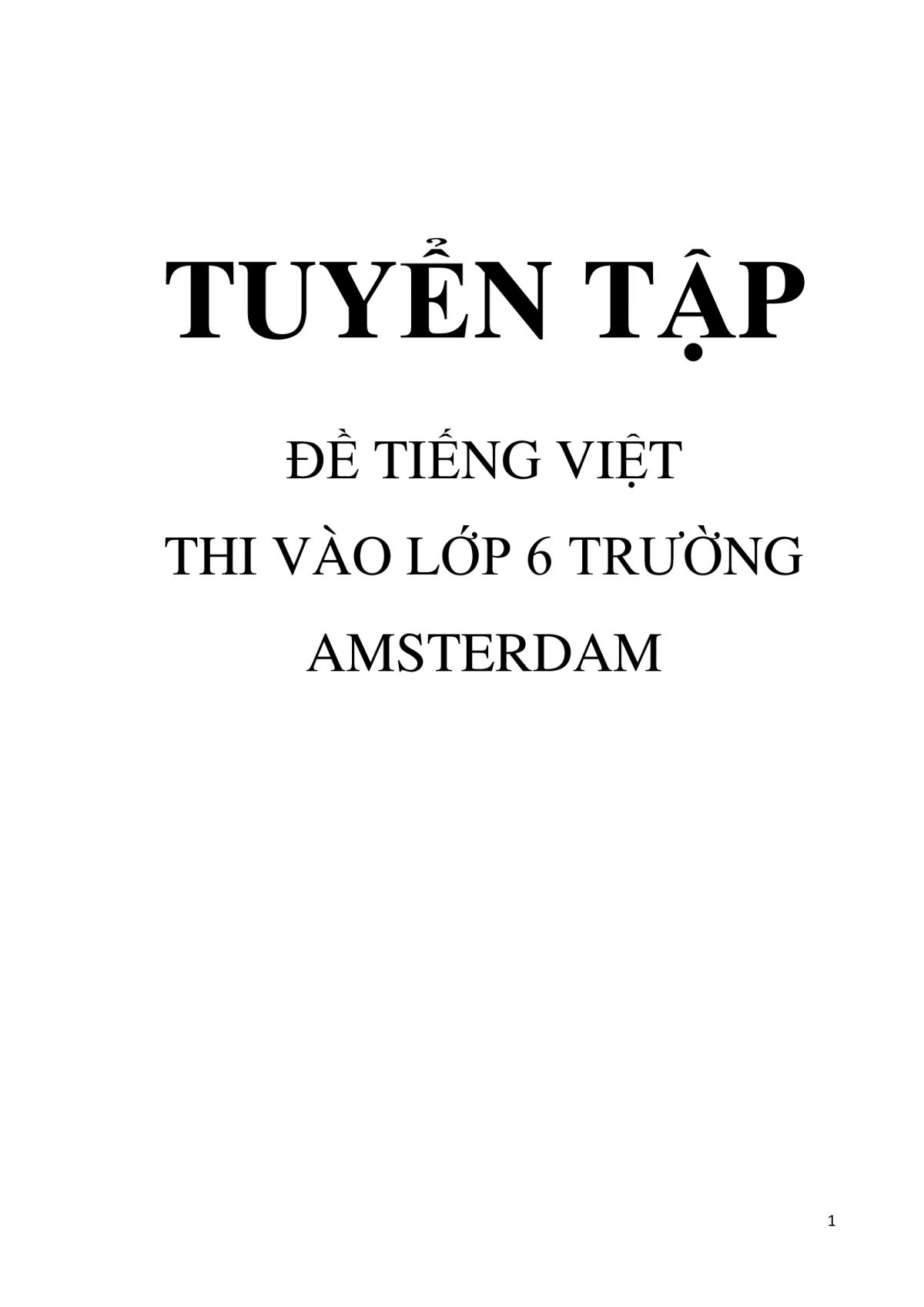Tuyển tập đề thi v&agrave;o lớp 6 m&ocirc;n Tiếng Việt Trường AMSTERDAM