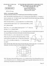 Đề thi chọn học sinh giỏi To&aacute;n 12 năm 2025 &ndash; 2026 Sở GD&amp;ĐT H&agrave; Nội