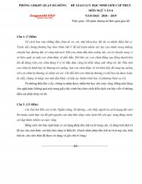 Đề giao lưu HSG m&ocirc;n Ngữ Văn lớp 8 huyện H&agrave; Đ&ocirc;ng, H&agrave; Nội năm 2019