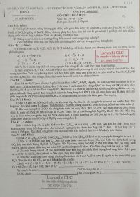 Đề thi tuyển sinh vào lớp 10 THPT môn Hóa Học Trường AMSTERDAM, Hà Nội năm 2004