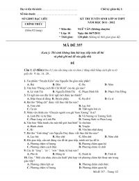 Đề thi tuyển sinh v&agrave;o lớp 10 THPT m&ocirc;n Ngữ Văn tỉnh Bạc Li&ecirc;u năm 2011