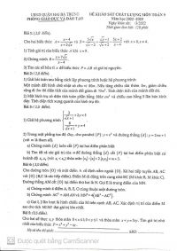 Đề khảo sát chất lượng và đáp án môn Toán lớp 9 quận Hai Bà Trưng, Hà Nội năm 2023