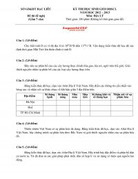 Đề thi chọn học sinh giỏi ĐBSCL m&ocirc;n Địa L&yacute; tỉnh Bạc Li&ecirc;u năm 2012