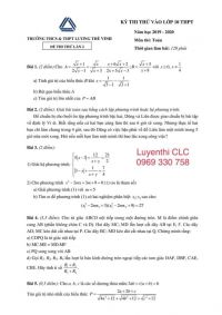 Đề thi thử vào lớp 10 THPT môn Toán Trường THCS &amp; THPT Lương Thế Vinh năm 2019 ( Đề thi thử lần 2)