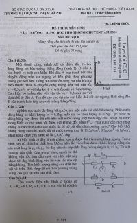 Đề thi tuyển sinh vào Trường THPT CHUYÊN và đáp án  môn Vật Lý Trường Đại học Sư phạm Hà Nội năm 2014