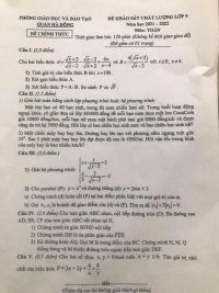 Đề khảo sát chất lượng môn Toán lớp 9 quận Hà Đông, Hà Nội năm 2022