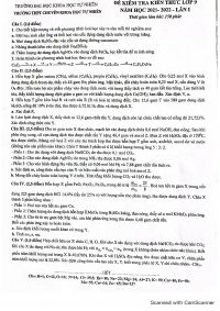 Đề kiểm tra kiến thức và đáp án môn Hóa lớp 9 lần 1 Trường THPT CHUYÊN KHTN, Hà Nội năm 2022