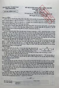 Đề thi tuyển sinh v&agrave;o lớp 10 THPT CHUY&Ecirc;N m&ocirc;n Vật L&iacute; tỉnh Ninh B&igrave;nh năm 2014