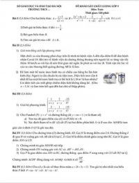 Đề khảo s&aacute;t chất lượng m&ocirc;n To&aacute;n lớp 9 tại H&agrave; Nội