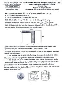 Đề thi và đáp án vào lớp 10 THPT môn Toán sở GD&amp;ĐT TP Hồ Chí Minh năm 2024-2025