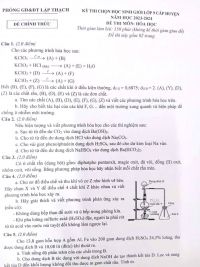 Đề thi chọn HSG môn Hóa Học lớp 9 huyện Lập Thạch, tỉnh Vĩnh Phúc năm 2023