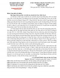 Đề thi chọn HSG m&ocirc;n Ngữ Văn lớp 12 Trường THPT Nguyễn Quang Di&ecirc;u tỉnh Đồng Th&aacute;p năm 2015