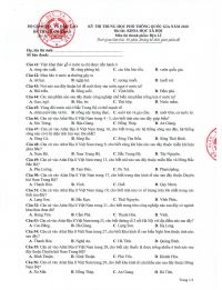 Đề thi THPT Quốc Gia v&agrave; đ&aacute;p &aacute;n m&ocirc;n Địa L&yacute; năm 2020 (Đề tham khảo)