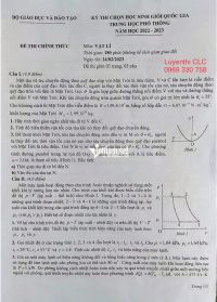 Đề thi chọn HSG Quốc Gia m&ocirc;n Vật L&iacute; năm 2023