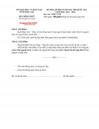 Đề thi lập đội tuyển dự thi quốc gia m&ocirc;n Ngữ Văn tỉnh Đắk Lắk năm 2013