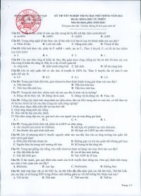 Đề thi tốt nghiệp THPT môn Sinh Học năm 2022 (Đề minh họa)