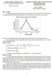 Đề khảo sát kiến thức vào 10 môn Toán (lần 2) THPT Chuyên Sơn Tây năm 2025-2026 (có đáp án)