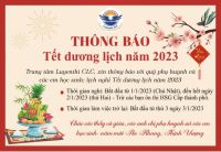 THÔNG BÁO LỊCH NGHỈ TẾT DƯƠNG LỊCH 2023