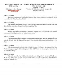 Đề thi chọn HSG m&ocirc;n Ngữ Văn lớp 9 THCS tỉnh L&agrave;o Cai năm 2020