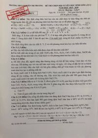 Đề thi chọn đội tuyển HSG m&ocirc;n H&oacute;a Học lần 2 Trường THCS Nguyễn Tri Phương năm 2019