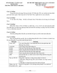Đề thi thử THPT Quốc Gia lần 1 m&ocirc;n Lịch Sử Trường THPT Đo&agrave;n Thượng tỉnh Hải Dương năm 2015