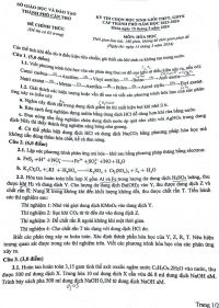Đề thi chọn HSGTHPT m&ocirc;n H&oacute;a Th&agrave;nh phố Cần Thơ năm 2024