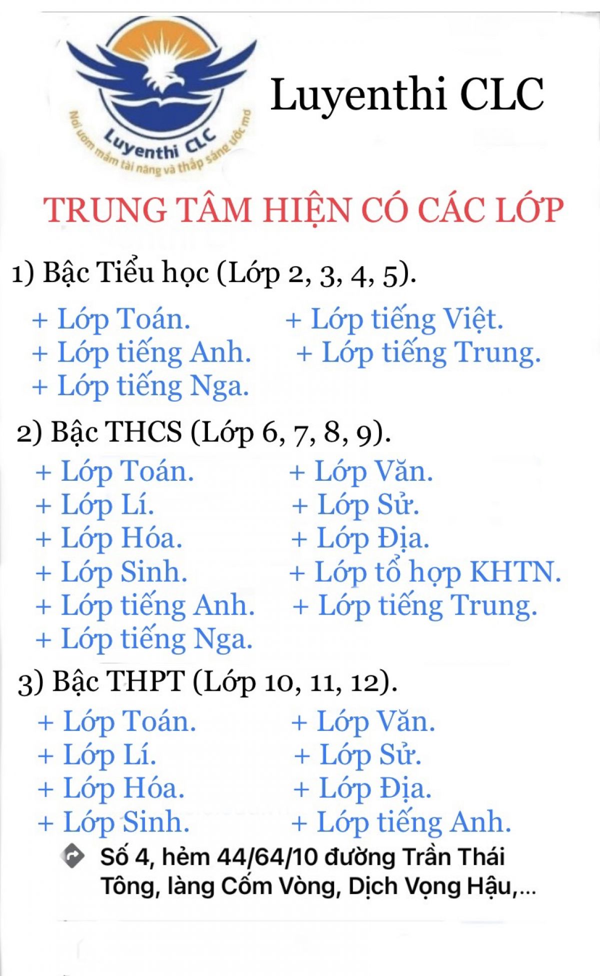 Thông tin tuyển sinh