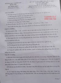 Đề thi tuyển sinh vào lớp 10 THPT CHUYÊN môn Hóa Học tỉnh Hưng Yên năm 2022