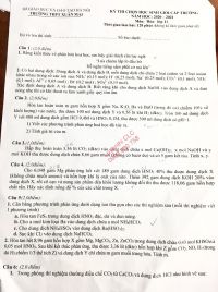 Đề thi chọn HSG m&ocirc;n H&oacute;a Học lớp 11 Trường THPT Xu&acirc;n Mai, H&agrave; Nội năm 2021